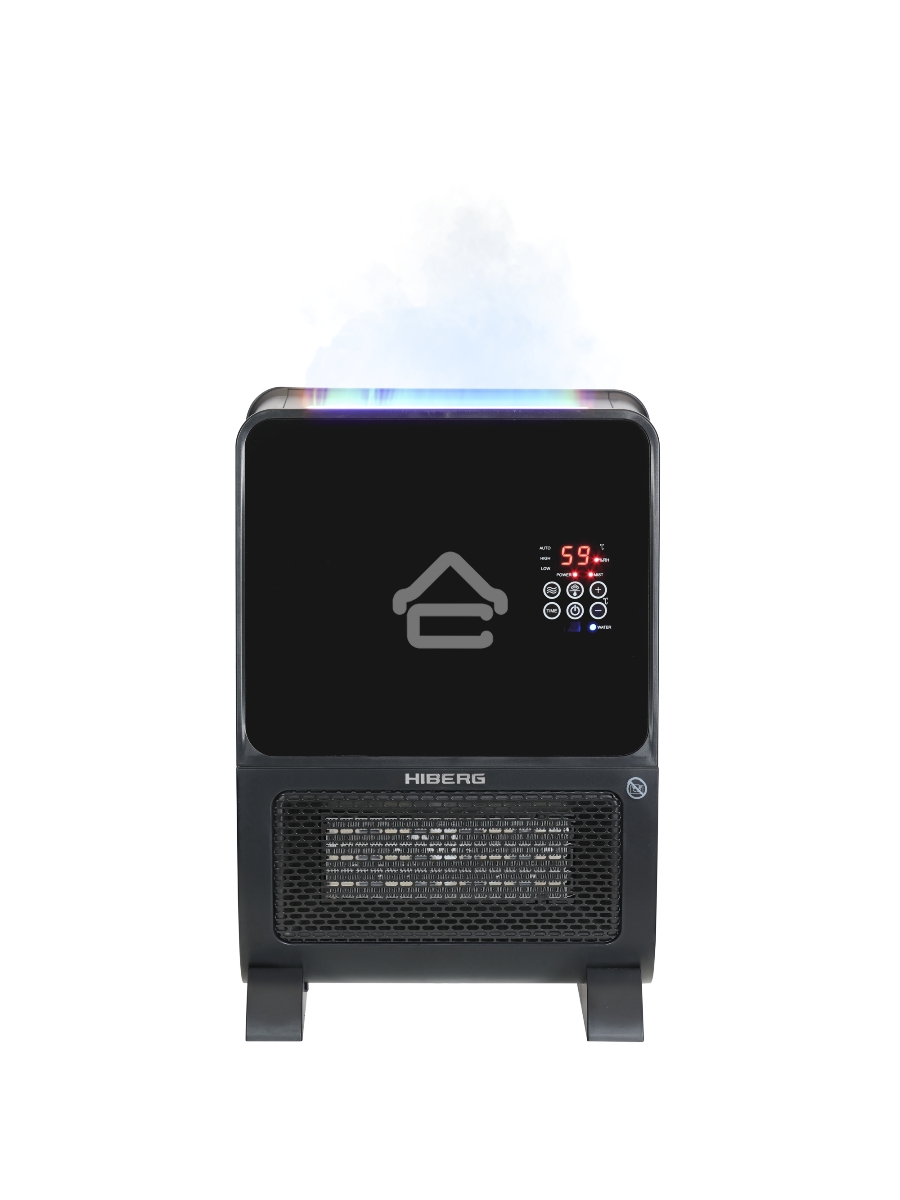 Тепловентилятор HIBERG TSH 3000 B, черный, 2000 Вт, 30 м2, с увлажнителем