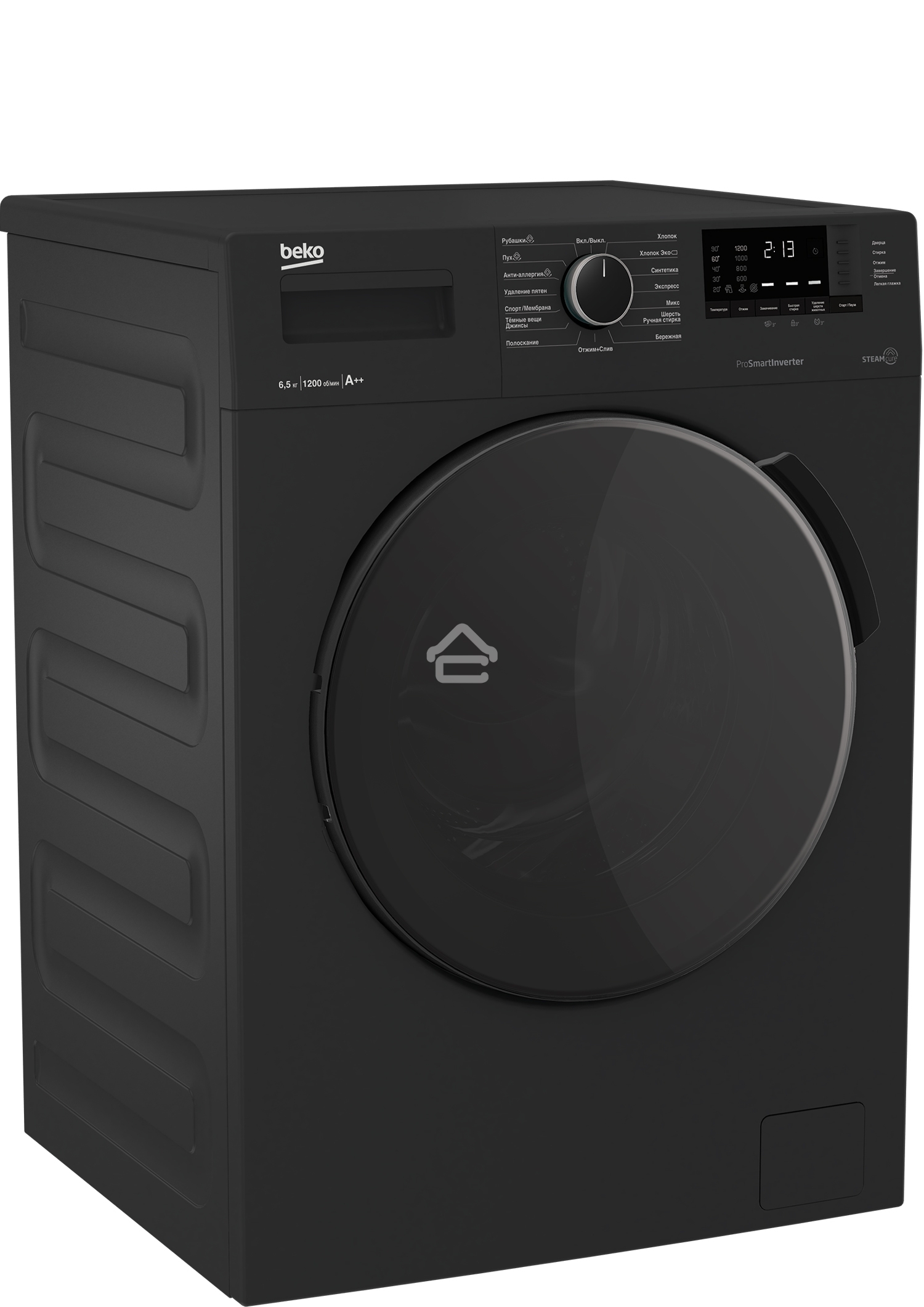Стиральная машина Beko WSPE 6H612A черный, загрузка фронтальная 6,5 кг, 1200 об/мин., класс: А++