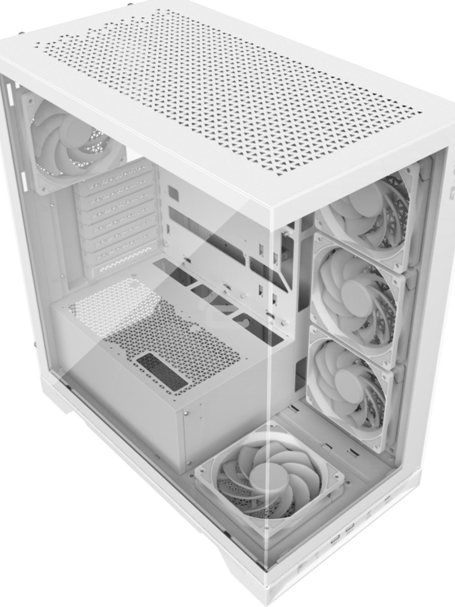 Компьютерный корпус XPG INVADER X WHITE (INVADERXMT-WHCWW) Mid-Tower Gaming ATX PC Case with Panoramic View, Tempered Glass Panels, and RGB Lighting Black