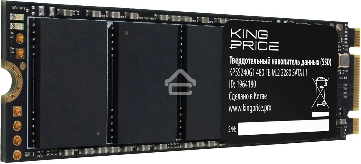 Накопитель SSD KingPrice KPSS480G1, 480Gb, M.2 2280, SATA-III, R/W 540/500