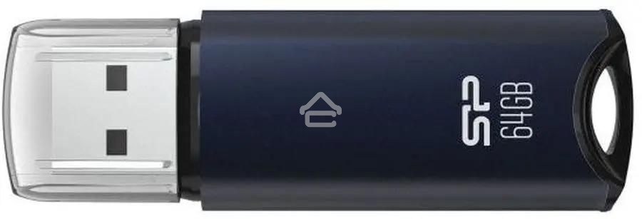 Флешка USB R/W 64Gb Silicon Power Marvel M02, USB 3.2, синий