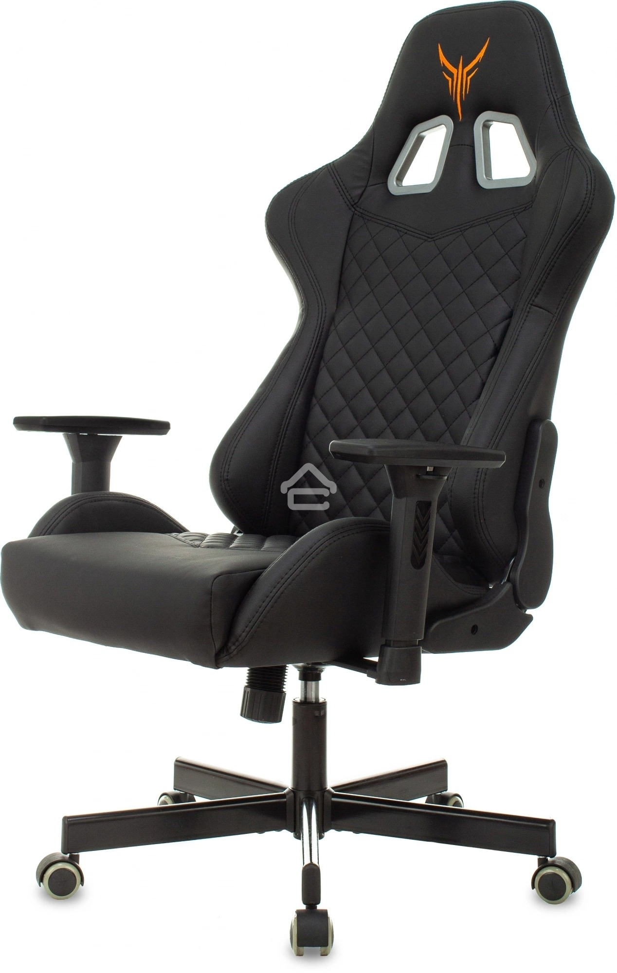 Кресло игровое Knight ARMOR черный, ромбик, эко.кожа, с подголовником, крестовина металл
