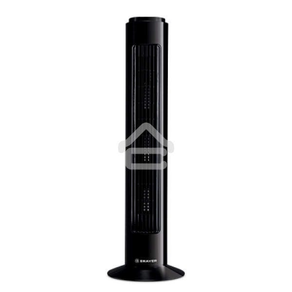 Колонный вентилятор BRAYER BR4952BK, механич.упр., вращение 90°, мощность 50Вт, защита от перегрева