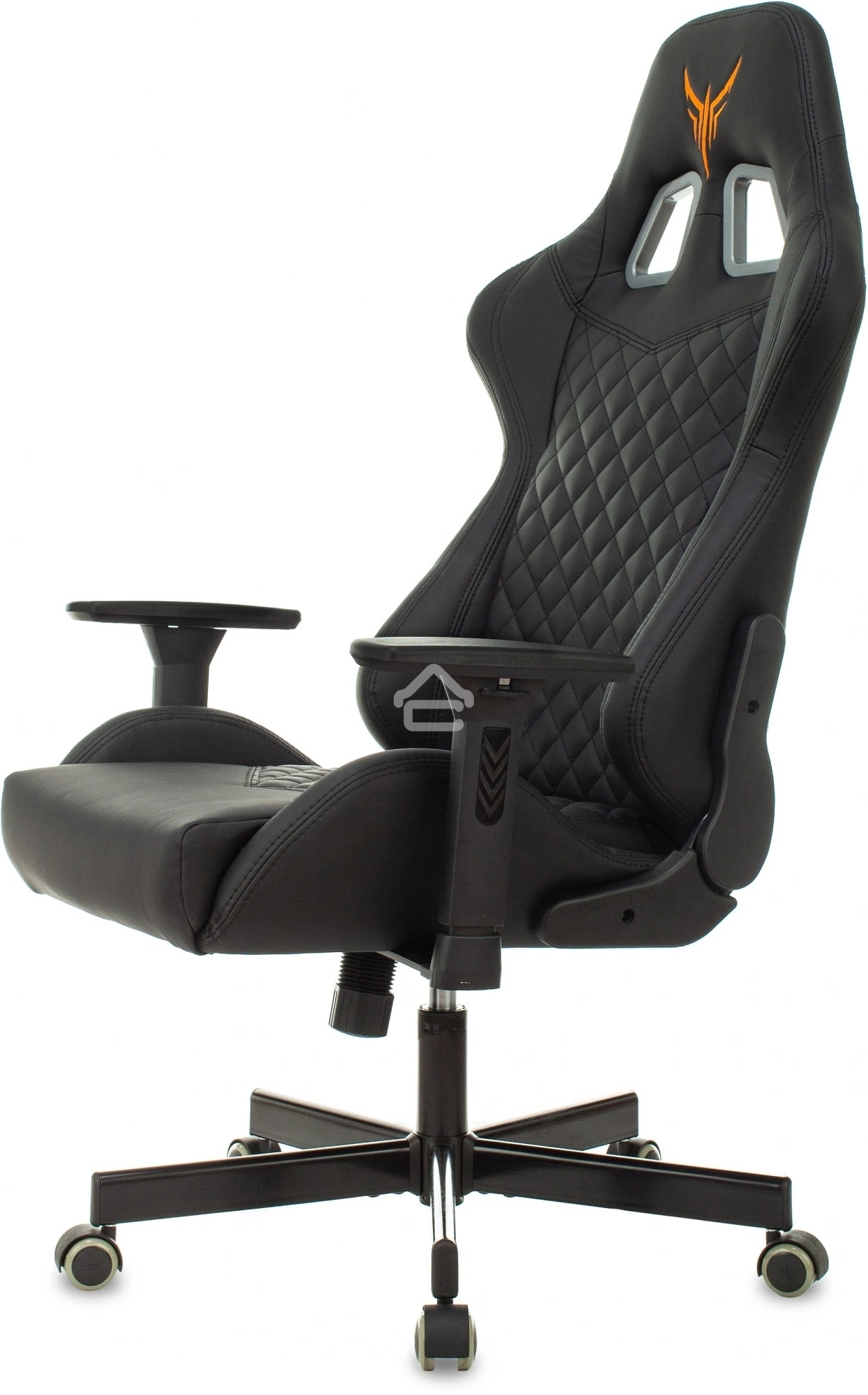 Кресло игровое Knight ARMOR черный, ромбик, эко.кожа, с подголовником, крестовина металл