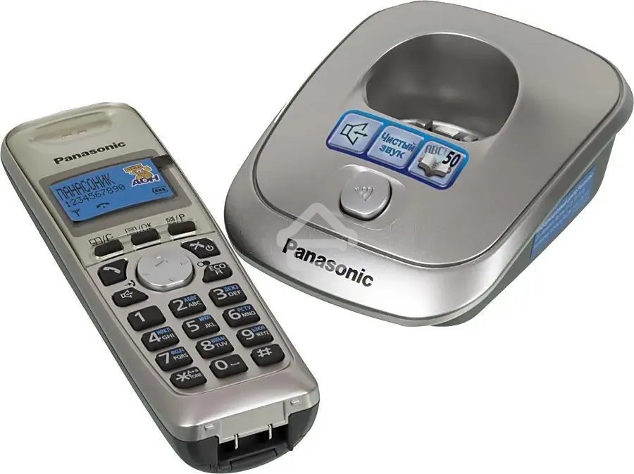 Телефон Panasonic KX-TG2511RUN (платиновый) АОН, Caller ID,спикерфон на трубке,переход в Эко режим одним нажатием