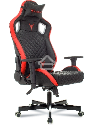 Кресло игровое Knight OUTRIDER черный/красный ромбик эко.кожа с подголов. крестовина металл
