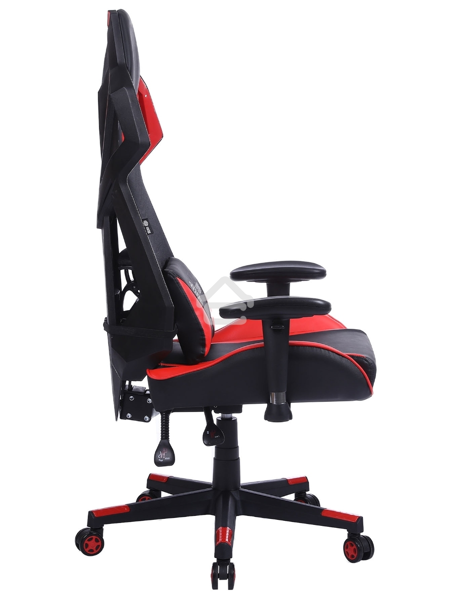 Кресло игровое Cactus CS-CHR-090BLR черный/красный, сиденье черный/красный, эко.кожа/сетка, крестовина пластик, пластик черный