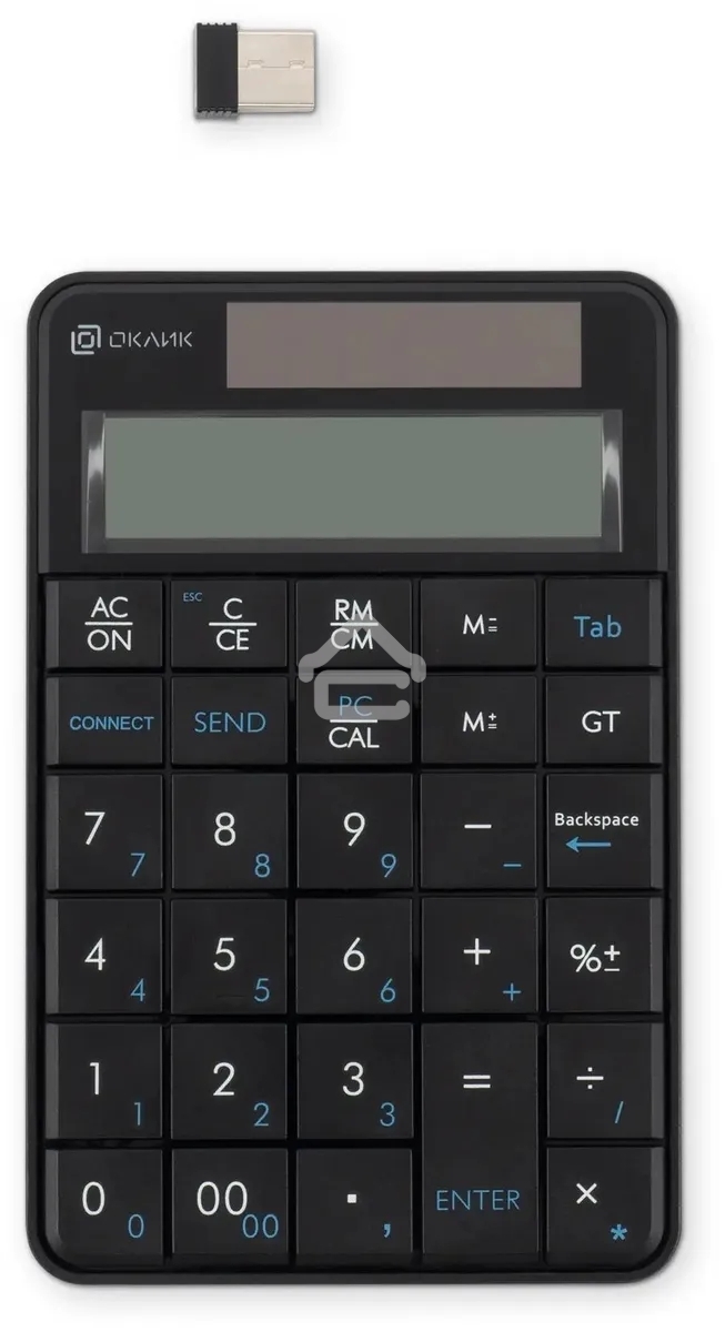 Числовой блок беспроводной Oklick K604W черный USB slim для ноутбука (1979325)