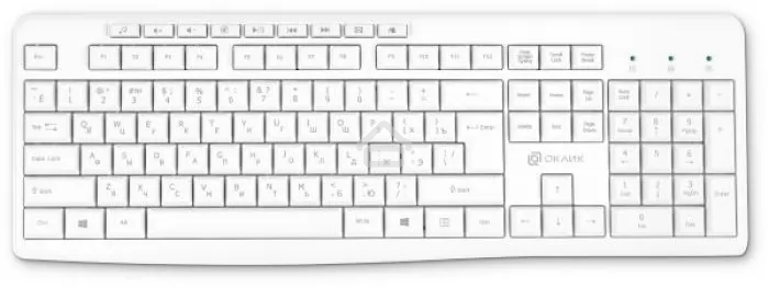 Клавиатура Oklick K225W (1875235) беспроводная, USB, Радиоканал, белый