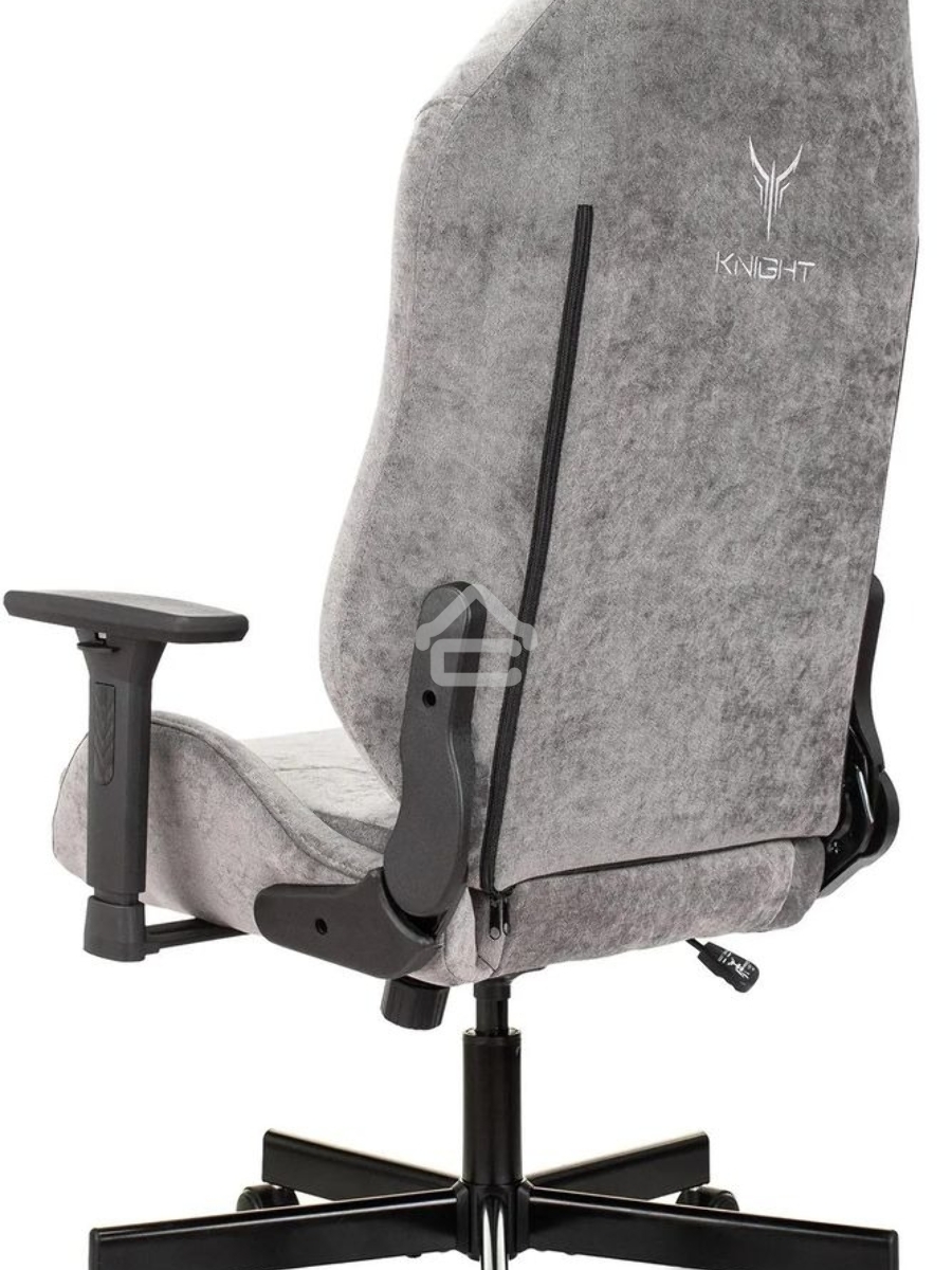 Кресло игровое Knight N1 Fabric серый Light-19 с подголов. крестовина металл