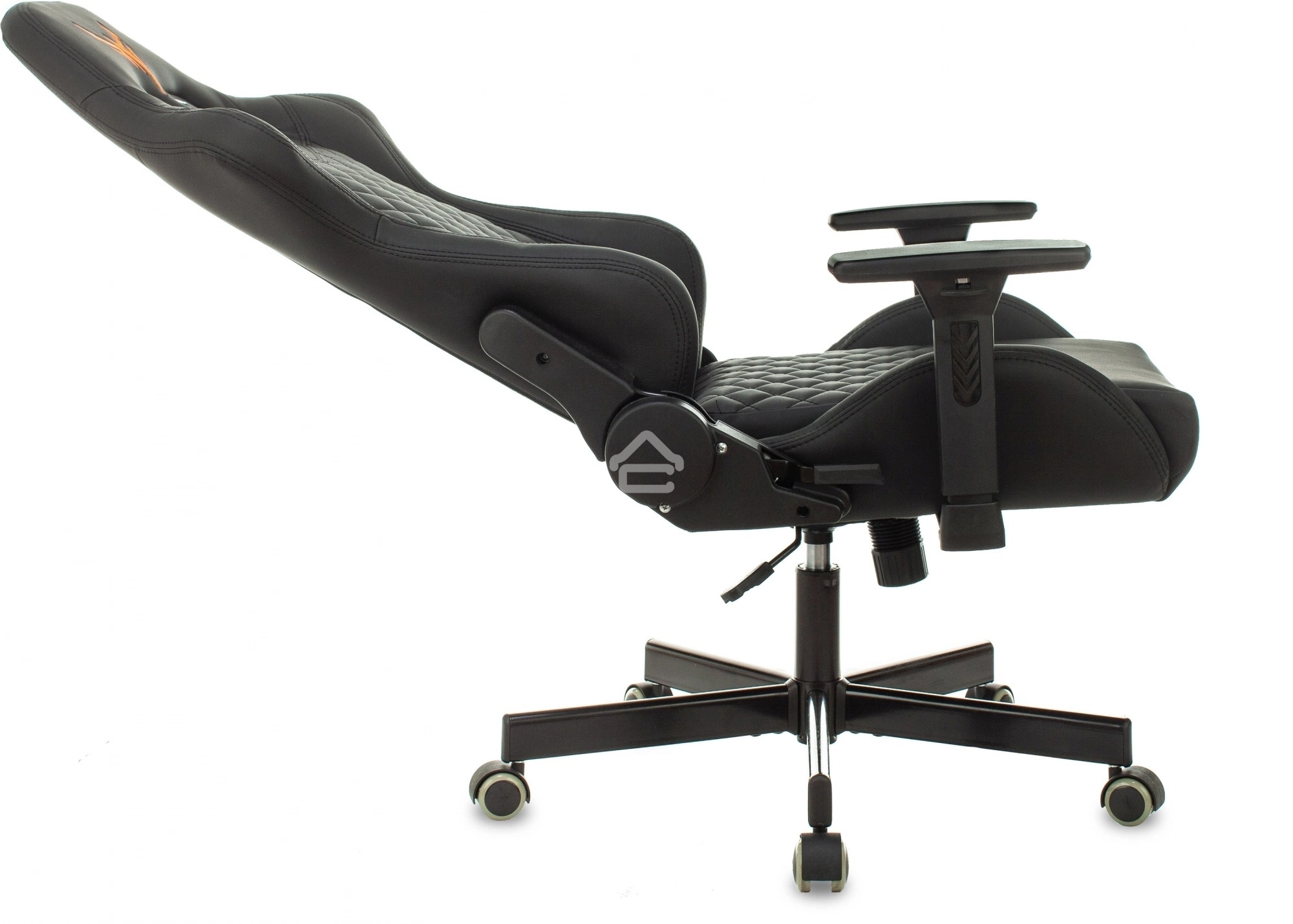 Кресло игровое Knight ARMOR черный, ромбик, эко.кожа, с подголовником, крестовина металл