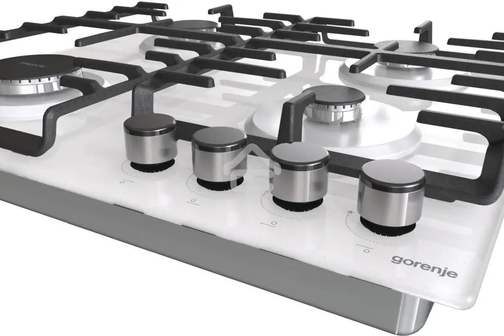 Газовая варочная панель Gorenje GT642SYW, 4 конфорки, закаленное стекло, белый