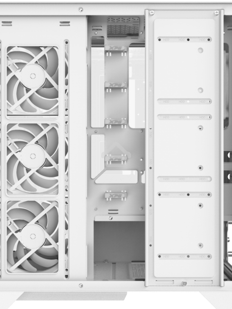 Компьютерный корпус XPG INVADER X WHITE (INVADERXMT-WHCWW) Mid-Tower Gaming ATX PC Case with Panoramic View, Tempered Glass Panels, and RGB Lighting Black