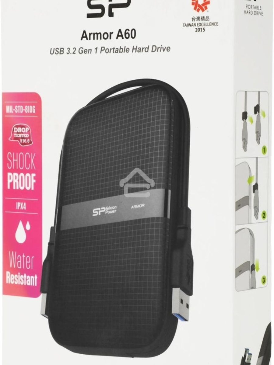 Внешний жесткий диск SILICON POWER Armor A60 2TB External HDD, 2.5