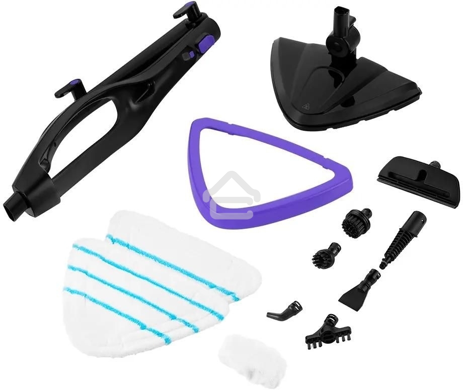 Швабра паровая Kitfort КТ-1051 1500Вт черный/фиолетовый