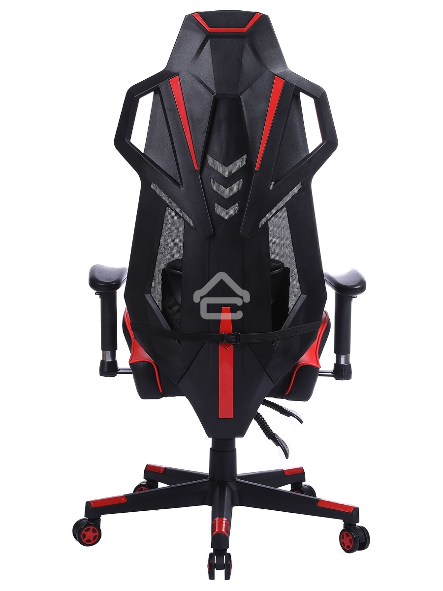 Кресло игровое Cactus CS-CHR-090BLR черный/красный, сиденье черный/красный, эко.кожа/сетка, крестовина пластик, пластик черный