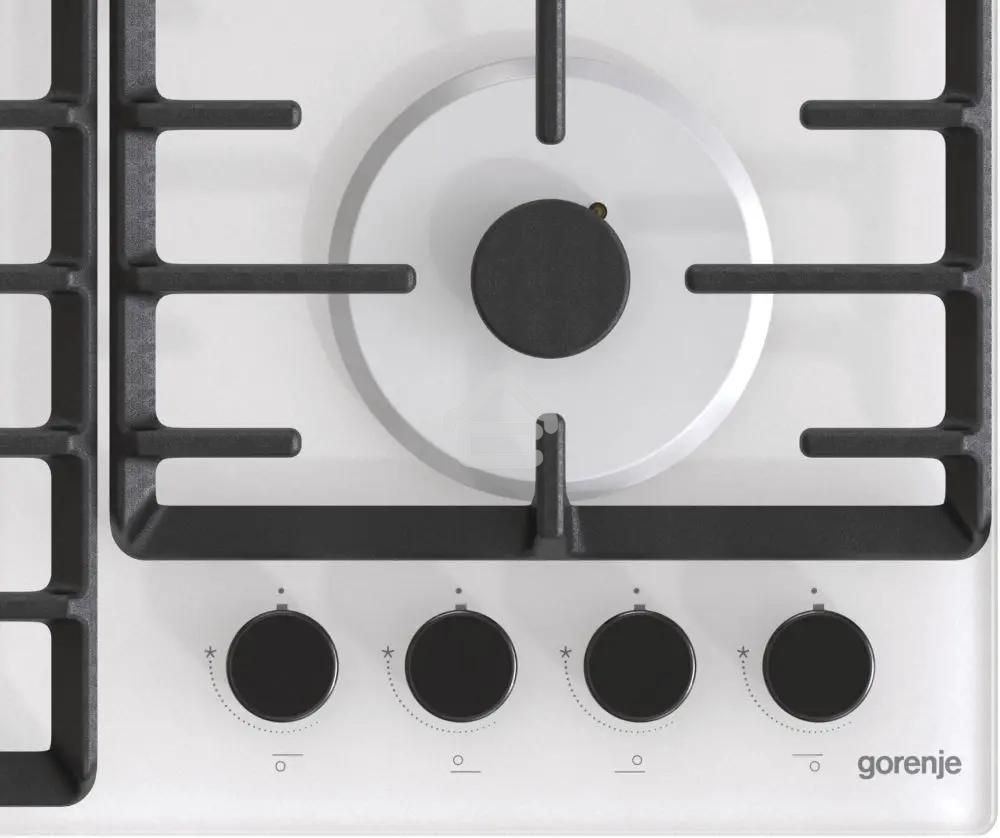 Газовая варочная панель Gorenje GT642SYW, 4 конфорки, закаленное стекло, белый