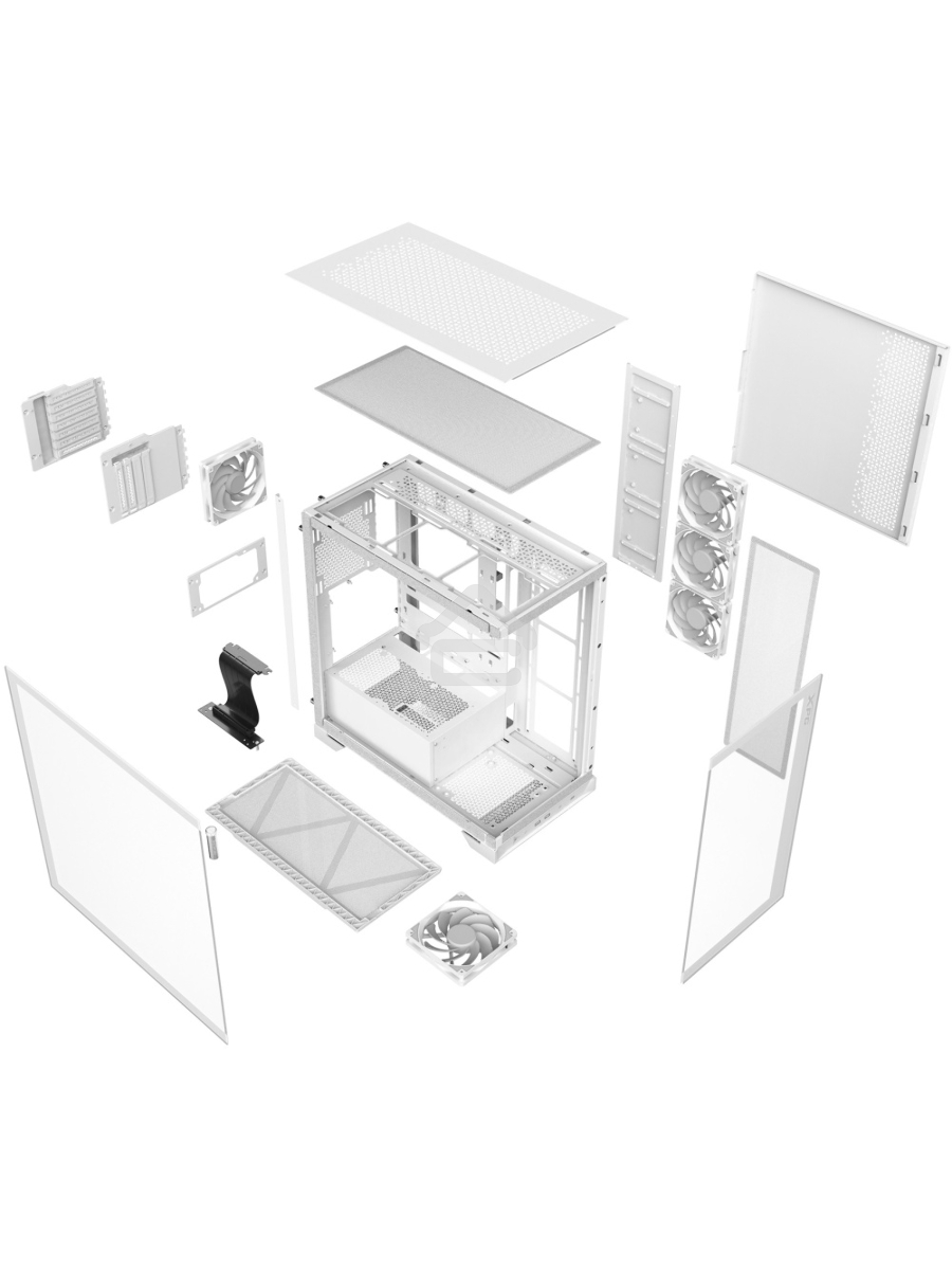 Компьютерный корпус XPG INVADER X WHITE (INVADERXMT-WHCWW) Mid-Tower Gaming ATX PC Case with Panoramic View, Tempered Glass Panels, and RGB Lighting Black