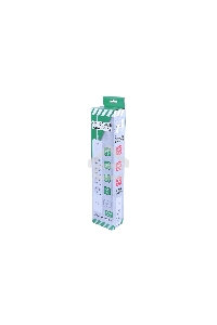 Бытовой удлинитель PowerCube, 4р с/з вык., 3USB, 3500 Вт, 16А, 1.9 м, 3*1,0 (белый) PC-6-2M