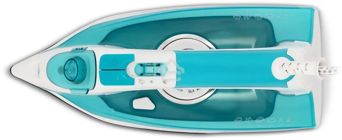 Утюг Vitek VT-8355 (MC) белый/бирюзовый 1. Максимальная мощность 2600 Вт 2. Керамическая подошва 3. Емкость для воды 400 мл