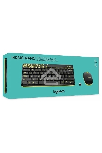 Комплект беспроводной клавиатура+мышь Logitech MK240 Black/Yellow (920-008198)