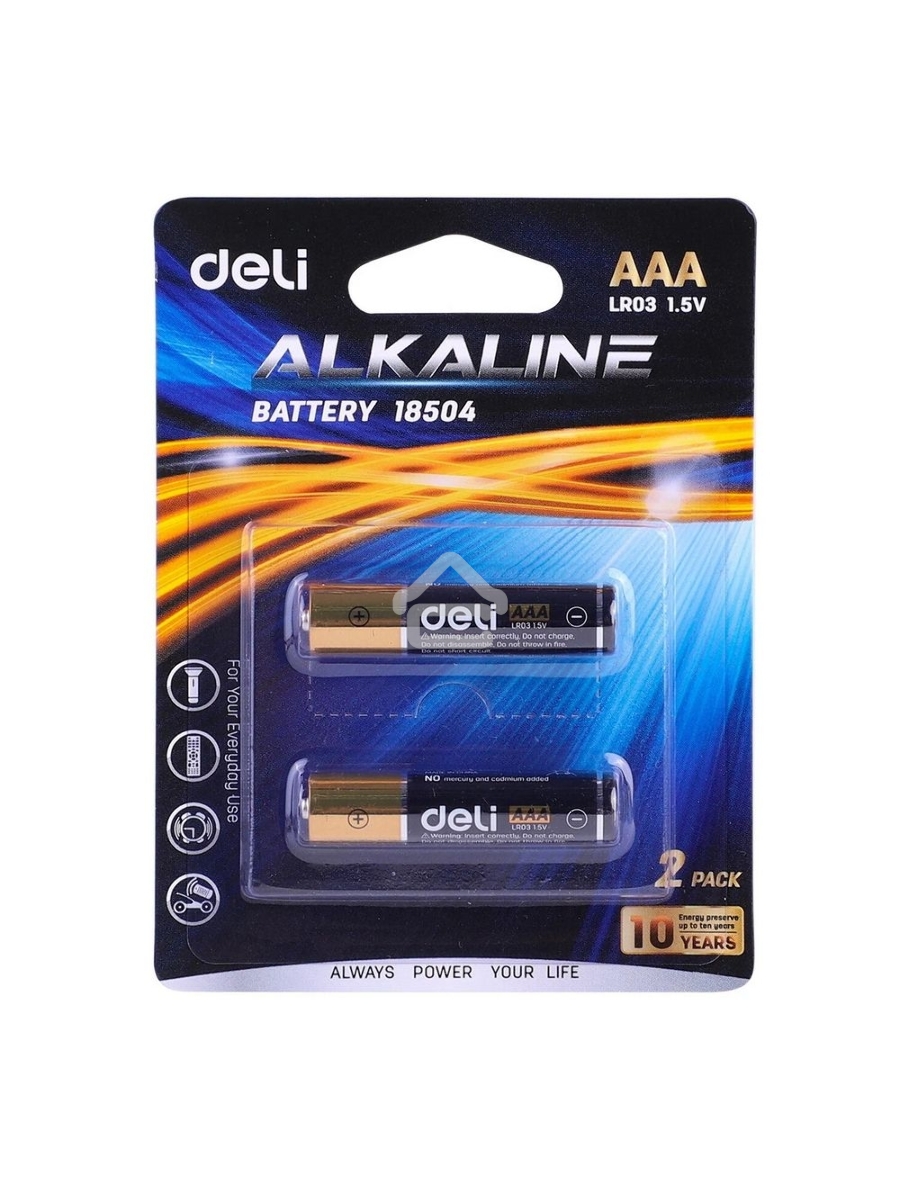 Батарейки Deli E18504 AAA LR03 1.5V (2 шт) 