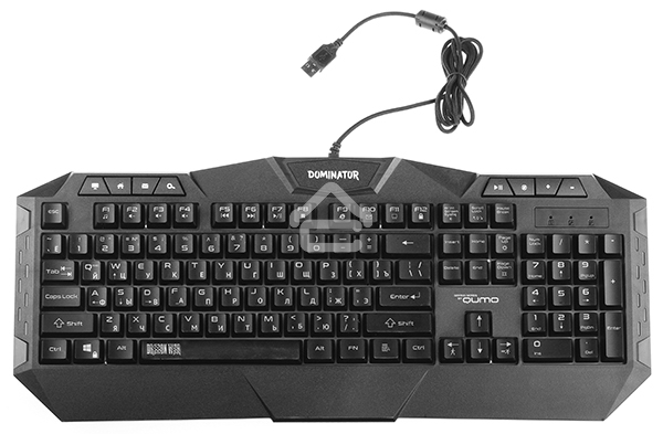 Игровой набор Qumo Dominator K66/M83, кл-ра проводная, 104+8 клавиш, подсветка радужная, мышь проводная, оптическая, 4 цвета, 1200/1600/2400/3200 dpi