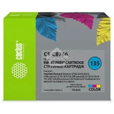 Картридж струйный Cactus CS-C8766 №135 многоцветный (18 мл) для HP DJ 5743/6543/6843/DJ 6213/7313/7413/6313/7213/7313/7413/K7103/PS 2573/2613/2713/8053/8153/8453/8753/D5063/Pro B8353