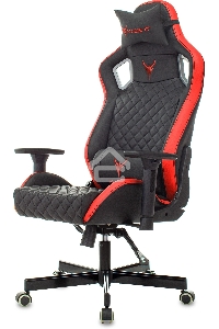 Кресло игровое Knight OUTRIDER черный/красный ромбик эко.кожа с подголов. крестовина металл