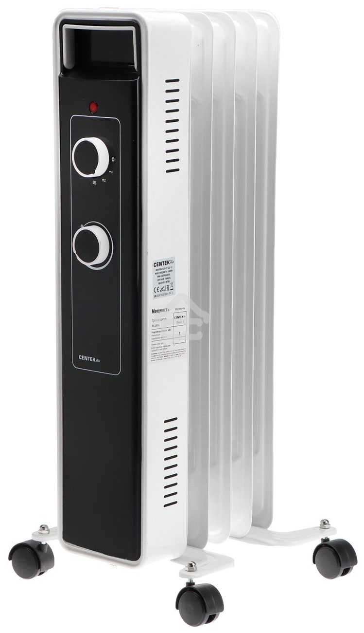 Обогреватель масляный Centek CT-6221-5 (5 секций) белый, 400/600/1000 Вт, 12,5 м2, 3 режима, термостат