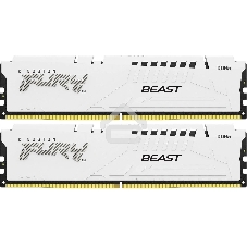 Оперативная память Kingston Fury Beast, DDR5, 32Gb (2x16Gb), 5600MHz, CL40, DIMM, с радиатором, белый