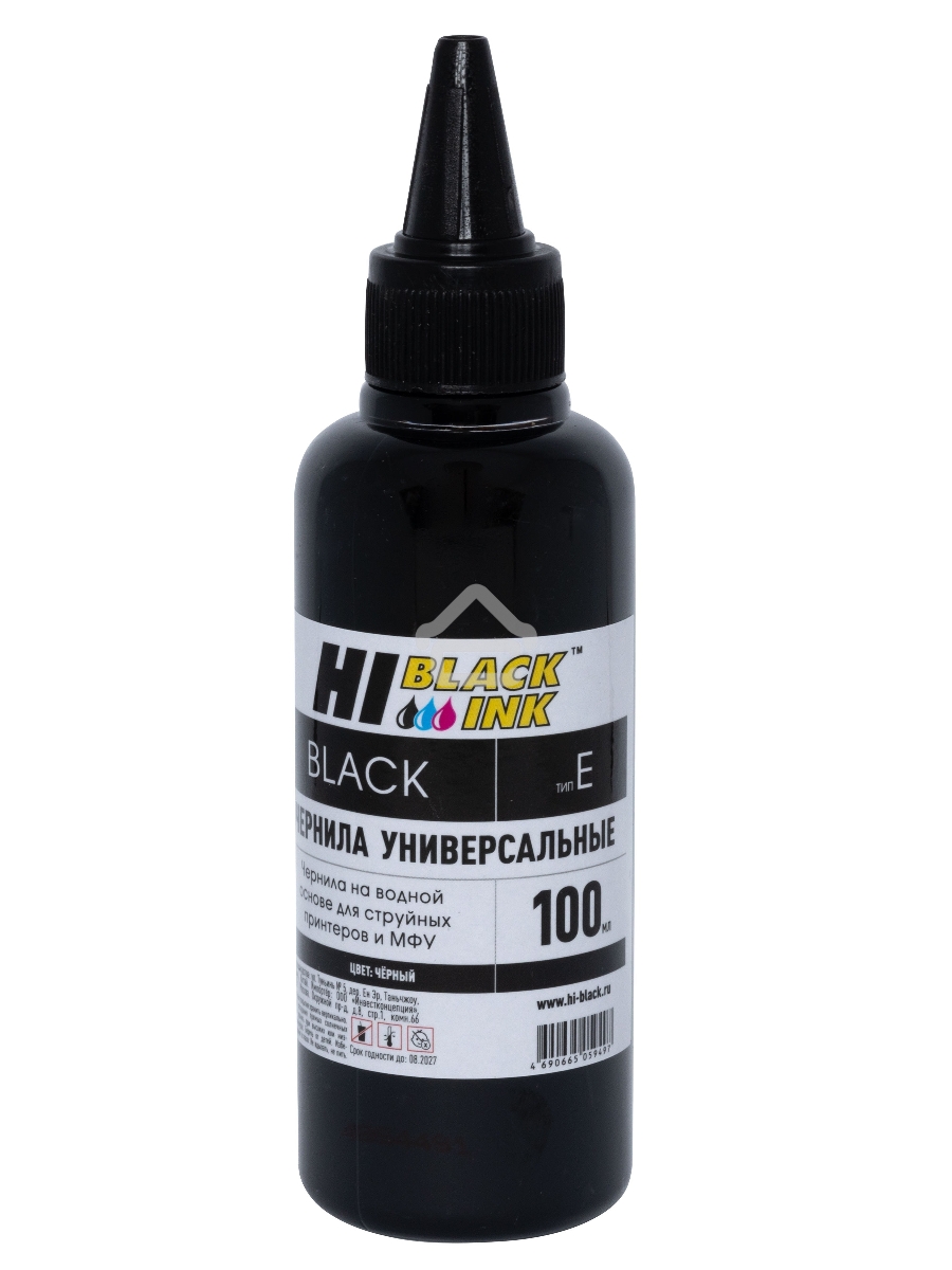 Чернила Hi-Black Универсальные для Epson (Тип E-V1), Bk, 0,1 л.