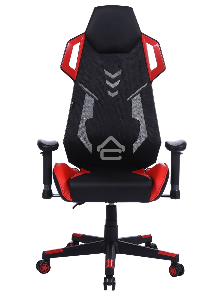 Кресло игровое Cactus CS-CHR-090BLR черный/красный, сиденье черный/красный, эко.кожа/сетка, крестовина пластик, пластик черный