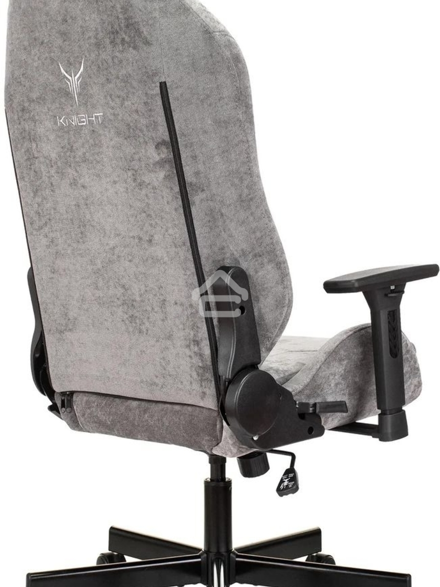 Кресло игровое Knight N1 Fabric серый Light-19 с подголов. крестовина металл