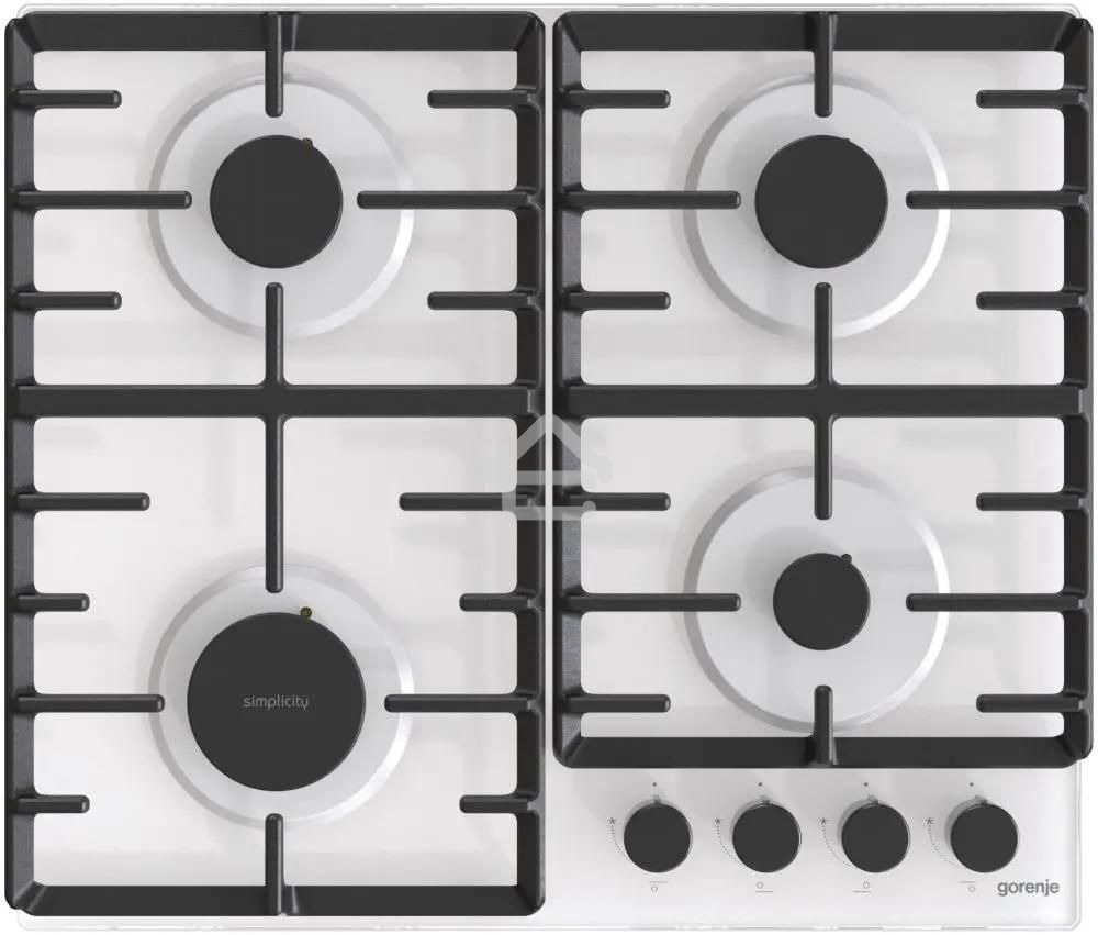 Газовая варочная панель Gorenje GT642SYW, 4 конфорки, закаленное стекло, белый