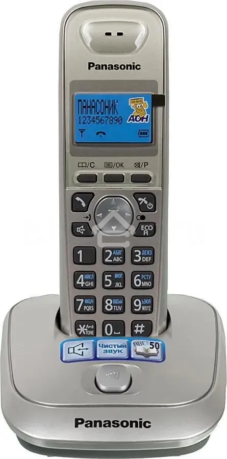 Телефон Panasonic KX-TG2511RUN (платиновый) АОН, Caller ID,спикерфон на трубке,переход в Эко режим одним нажатием