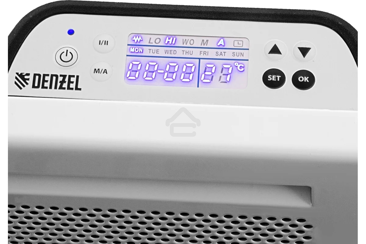 Конвектор электрический гибридный Denzel HybridX-1000 белый, 1000 Вт, 20 м2, термостат, дисплей