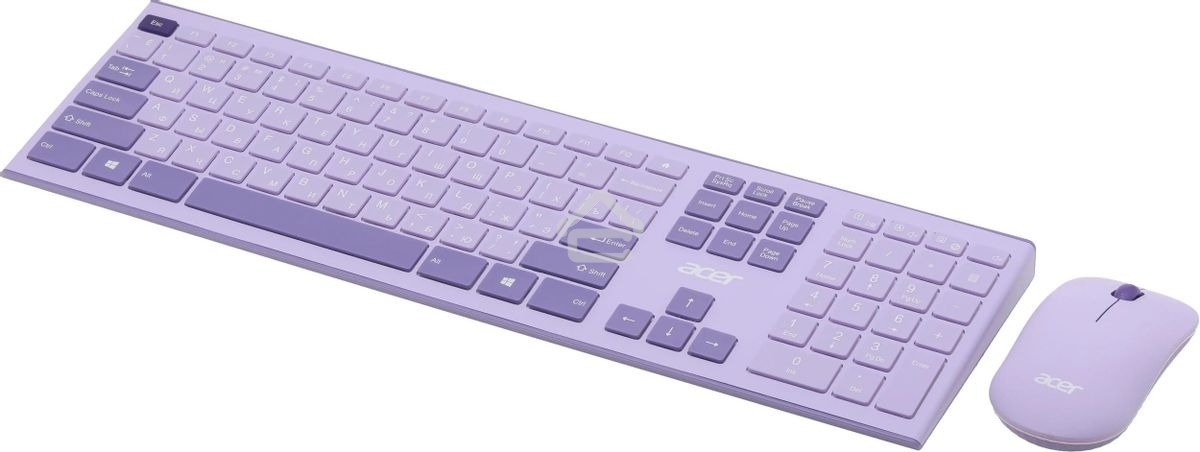 Клавиатура + мышь Acer OCC205 беспроводной USB, 1200 dpi, фиолетовый