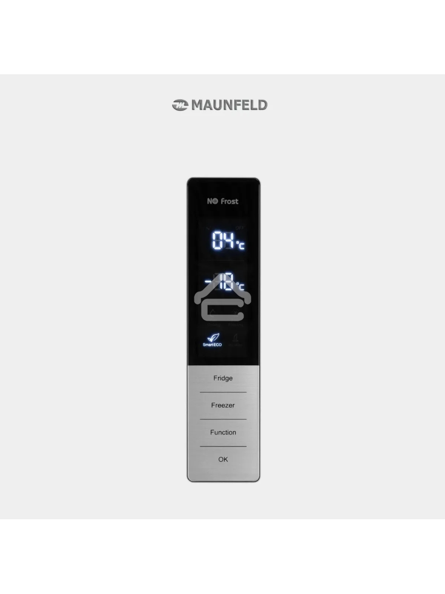 Холодильник Maunfeld MFF200NFWE белый, двухкамерный, 271/106 л, морозилка снизу, Total No Frost