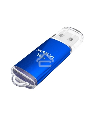 Флеш диск Maxvi MP 16GB MP blue, монолит с колпачком, металл + ABS пластик