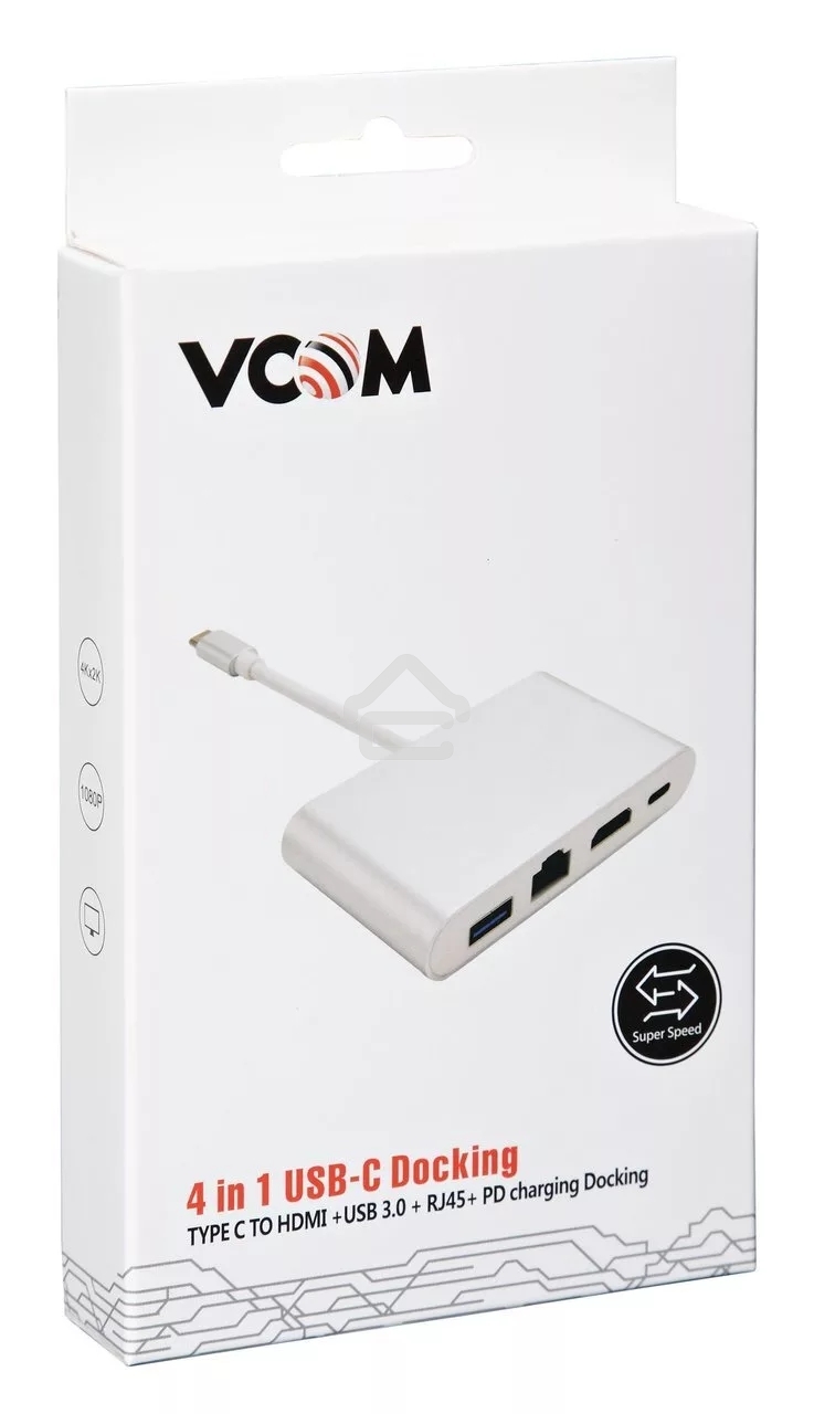 Кабель-адаптер USB3.1 Type-CM-->HDMI+USB3.0+RJ45+PD charging VCOM