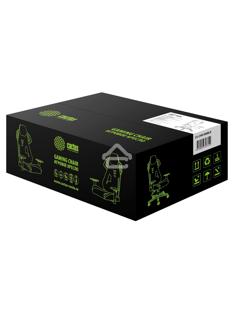 Кресло игровое Cactus CS-CHR-090BLR черный/красный, сиденье черный/красный, эко.кожа/сетка, крестовина пластик, пластик черный