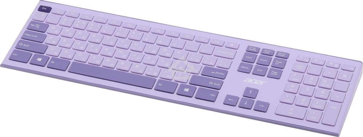 Клавиатура + мышь Acer OCC205 беспроводной USB, 1200 dpi, фиолетовый