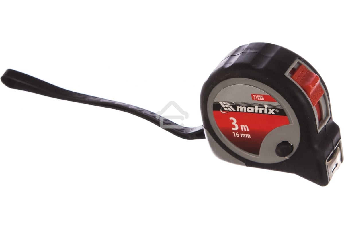Рулетка Matrix Continuous fixation, 3 м х 16 мм, двухкомпонентный корпус, плавная фиксация