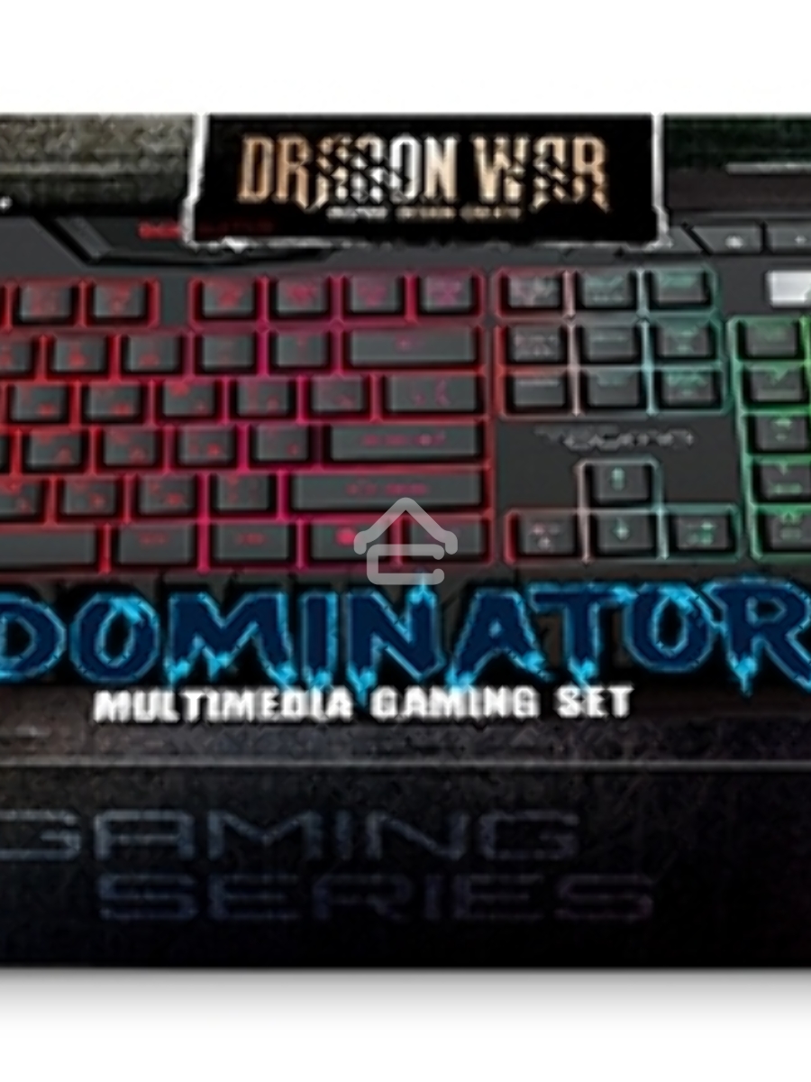 Игровой набор Qumo Dominator K66/M83, кл-ра проводная, 104+8 клавиш, подсветка радужная, мышь проводная, оптическая, 4 цвета, 1200/1600/2400/3200 dpi