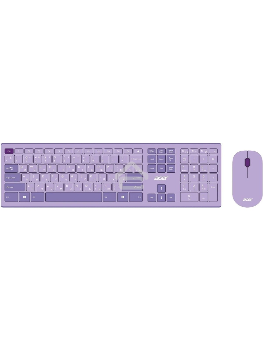 Клавиатура + мышь Acer OCC205 беспроводной USB, 1200 dpi, фиолетовый