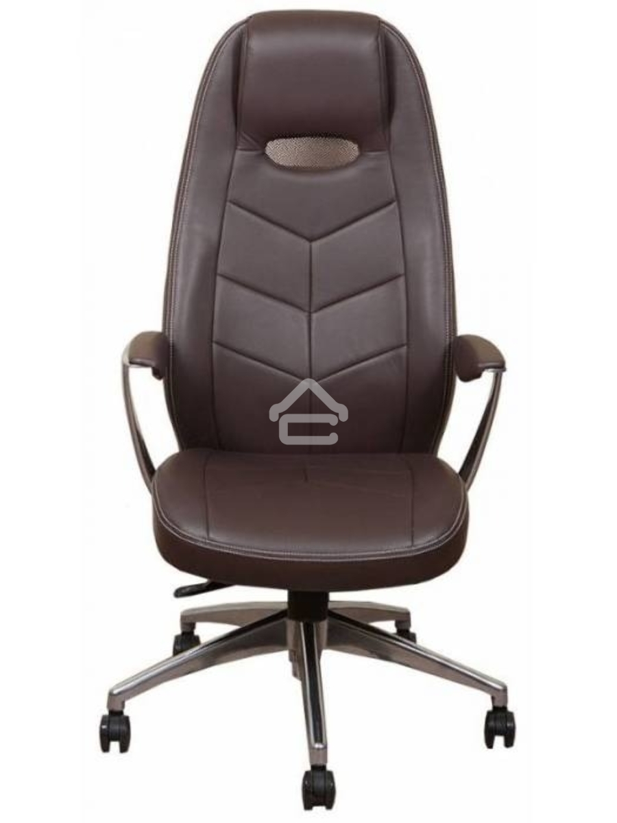 Кресло руководителя Бюрократ _Zen/Brown коричневый, кожа, крестовина алюминий