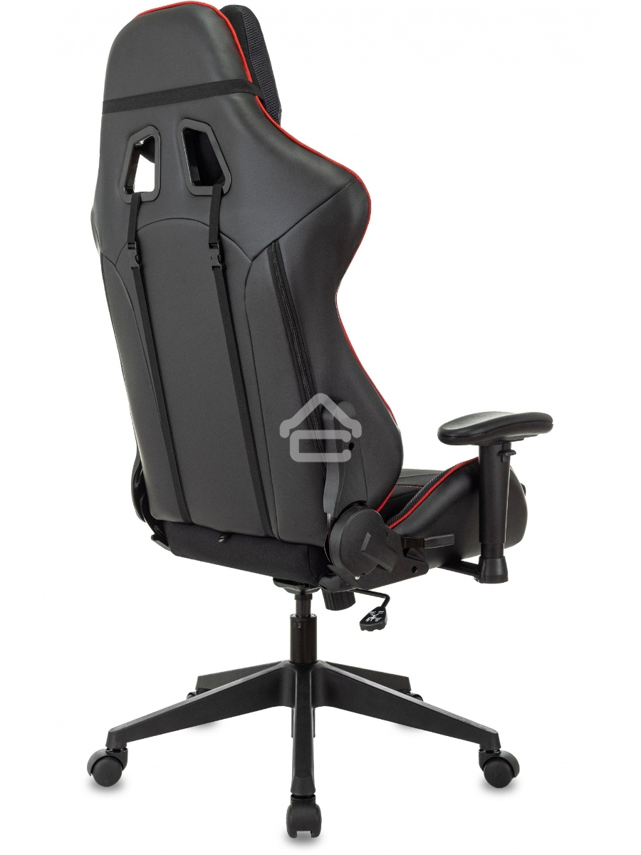 Кресло игровое Бюрократ VIKING 4 AERO RUS белый/синий/красный/черный, искусст. кожа/ткань, две подушки