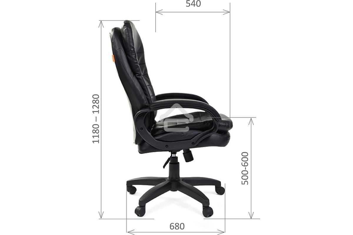 Кресло компьютерное Chairman 795 LT черный, экокожа, пластик, газпатрон 3 кл, ролики, механизм качания