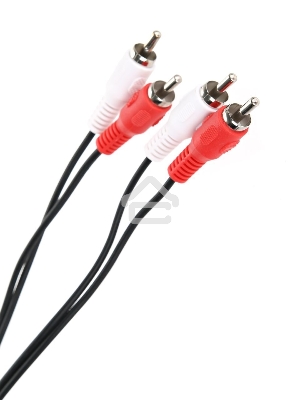 Кабель соединительный 2xRCA (M) - 2xRCA (M) черный 2m, Telecom <TAV7158-2M>